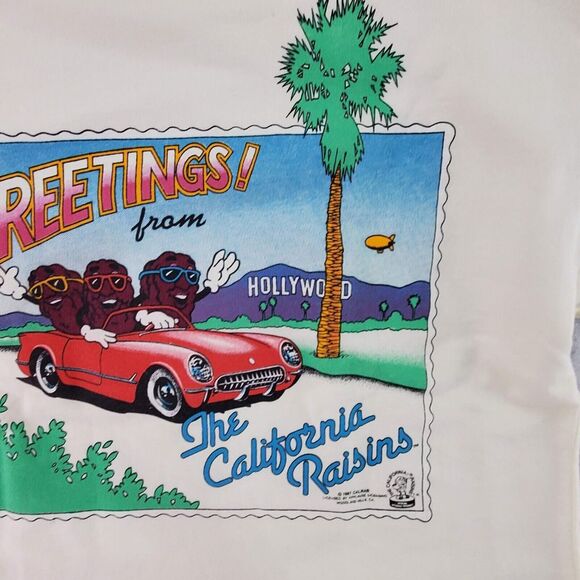 VINTAGE Rare 80's The California Raisins Sweatshirt Sun Sportswear Large - Picture 5 of 16
